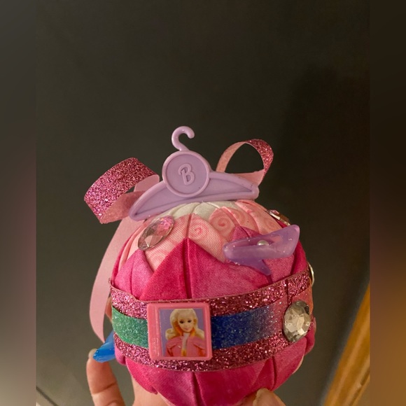 Handcrafted, Barbie inspired ornament with glitter, ribbon, gems, accessories - Picture 12 of 12